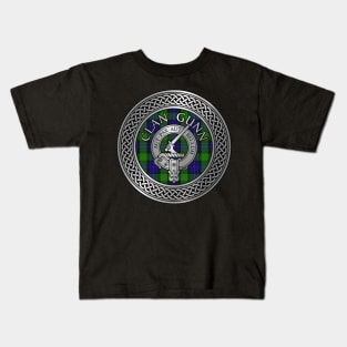 Clan Gunn Crest & Tartan Knot (Latin) Kids T-Shirt